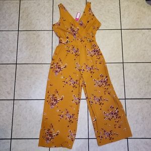 Womens Sleeveless Floral Pant Jumpsuit